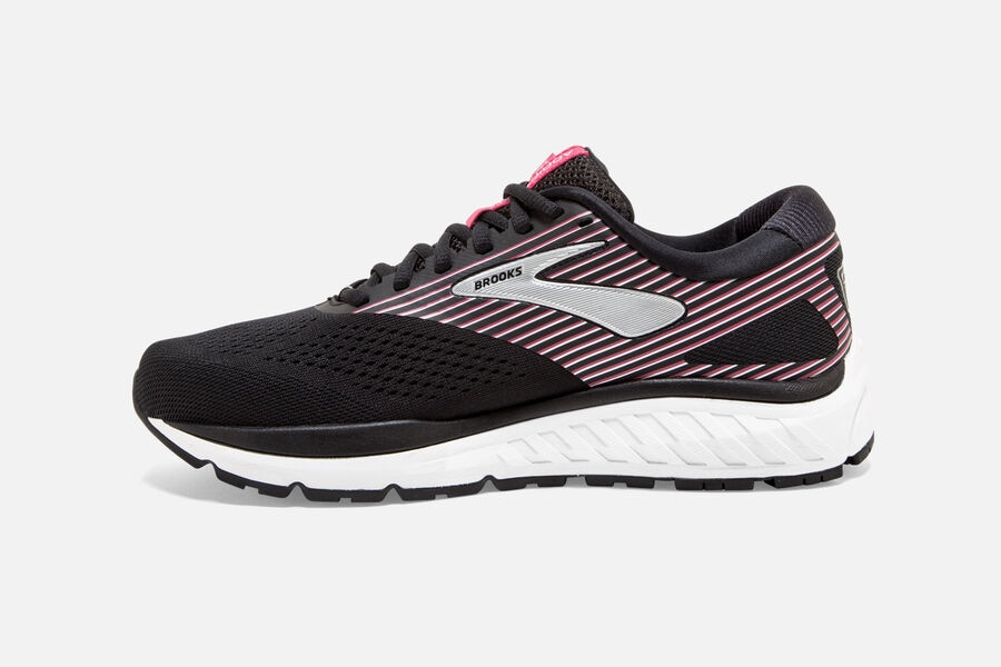 Brooks Running Shoes Womens Black/Pink/Silver - Addiction 14 Road - 7926-WHATJ